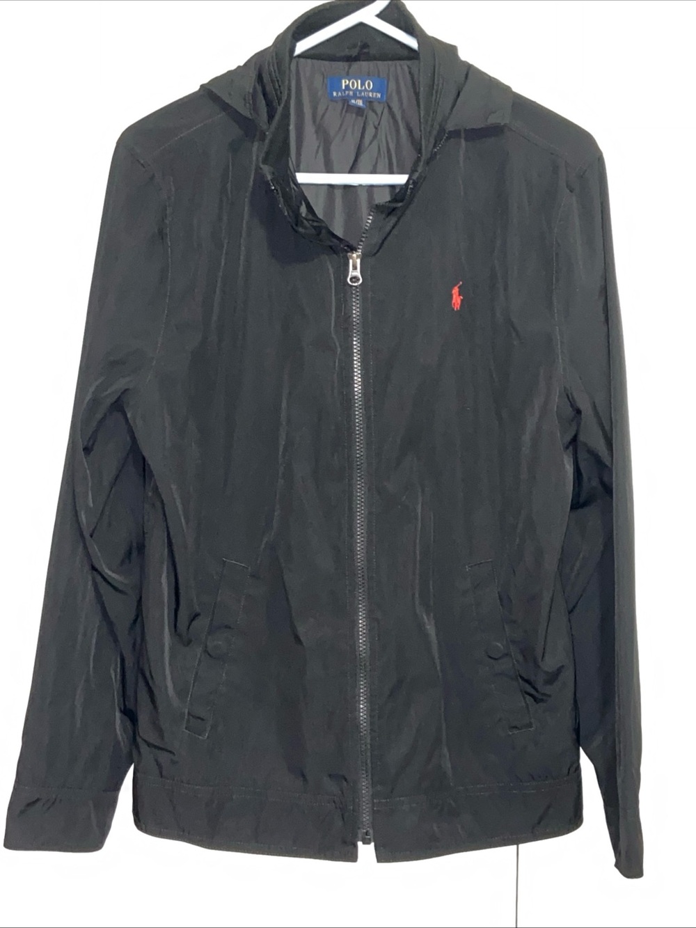 Polo by Ralph Lauren Black Windbreaker with Red Pony Logo